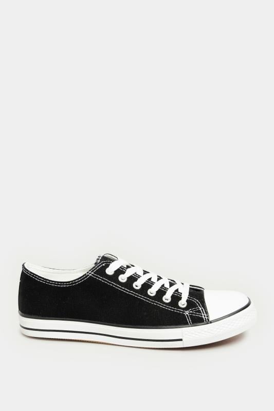 Evans LTS Black Canvas Low Trainers In Standard Fit