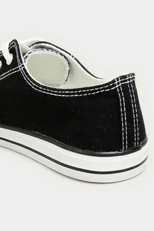 Evans LTS Black Canvas Low Trainers In Standard Fit