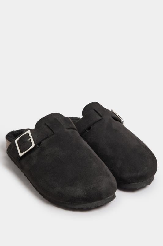 Evans LTS Black Faux Fur Lined Clogs In Standard Fit