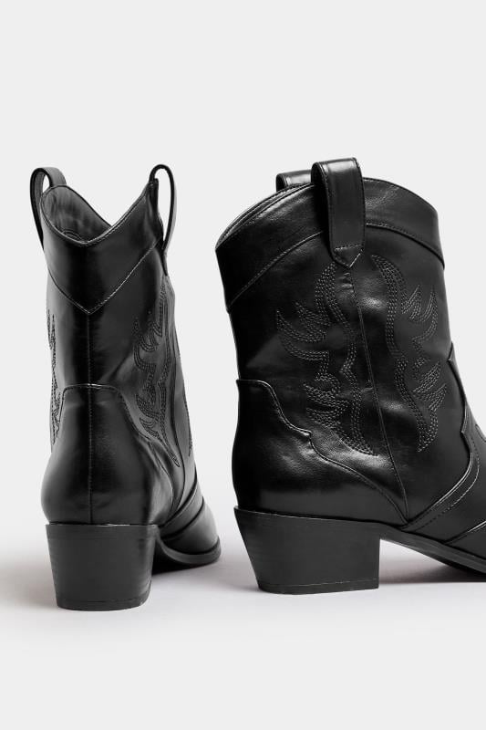 Evans LTS Black Faux Leather Cowboy Boot In Standard Fit