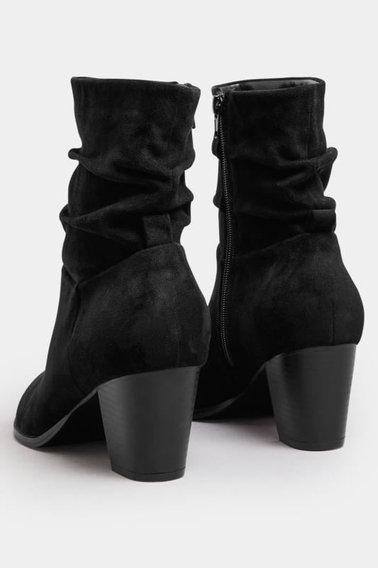 Evans LTS Black Faux Suede Western Boots In Standard Fit