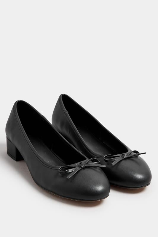 Evans LTS Black Heeled Ballet Pumps In Standard Fit
