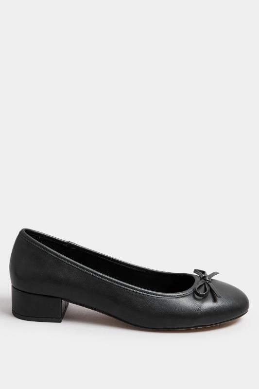 Evans LTS Black Heeled Ballet Pumps In Standard Fit