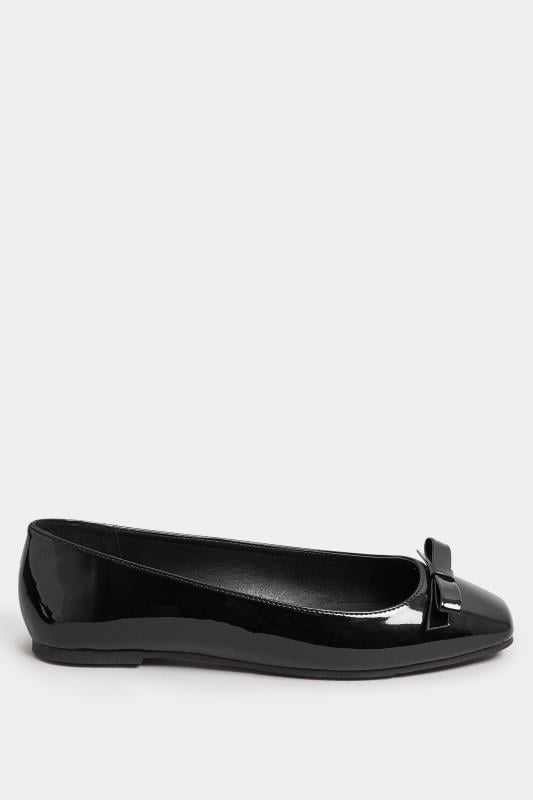 Evans LTS Black Patent Ballet Pumps In Standard Fit