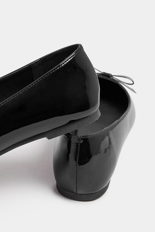 Evans LTS Black Patent Ballet Pumps In Standard Fit