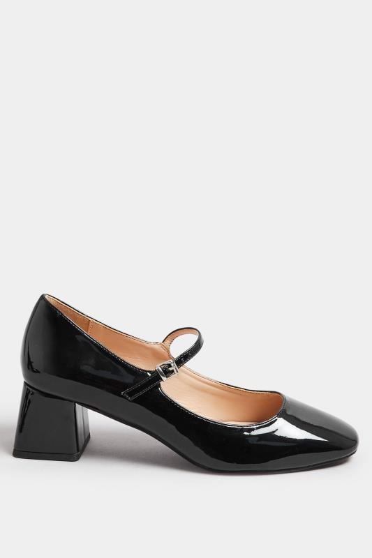 Evans LTS Black Patent Mary Jane Heels In Standard Fit