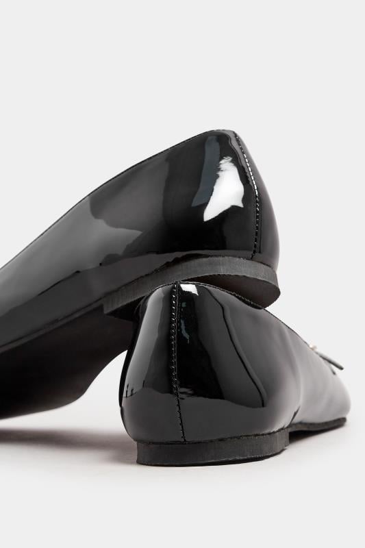 Evans LTS Black Patent Pointed Buckle Flats In Standard Fit