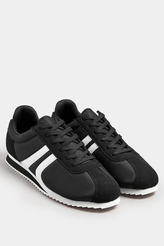 Evans LTS Black Runner Contrast Stripe Trainers In Standard Fit