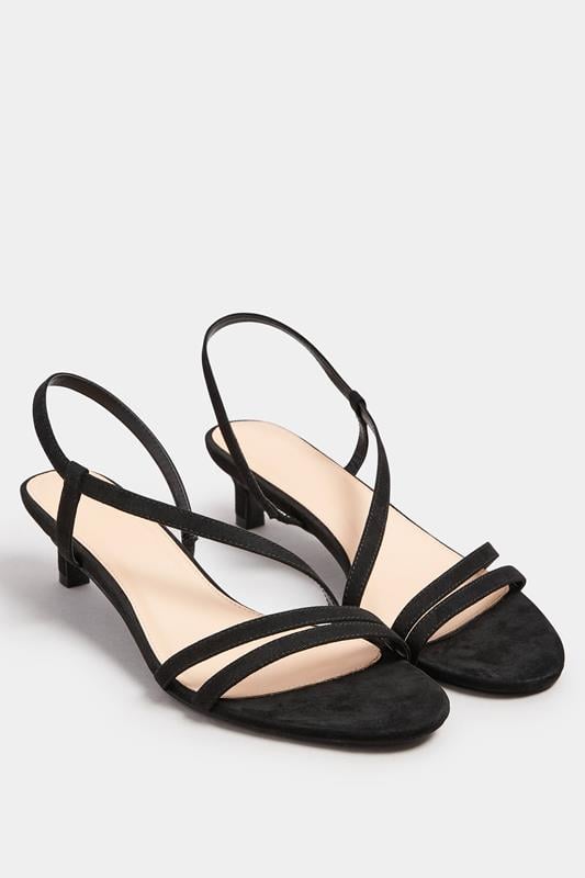 Evans LTS Black Slingback Kitten Heel In Standard Fit