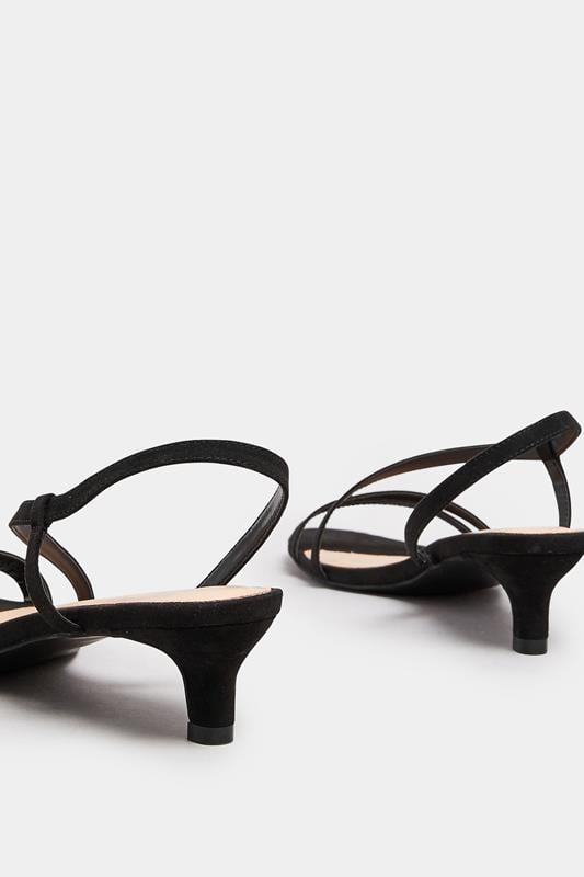 Evans LTS Black Slingback Kitten Heel In Standard Fit