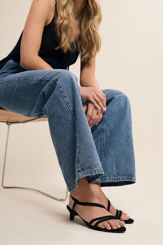 evans LTS Black Slingback Kitten Heel In Standard Fit