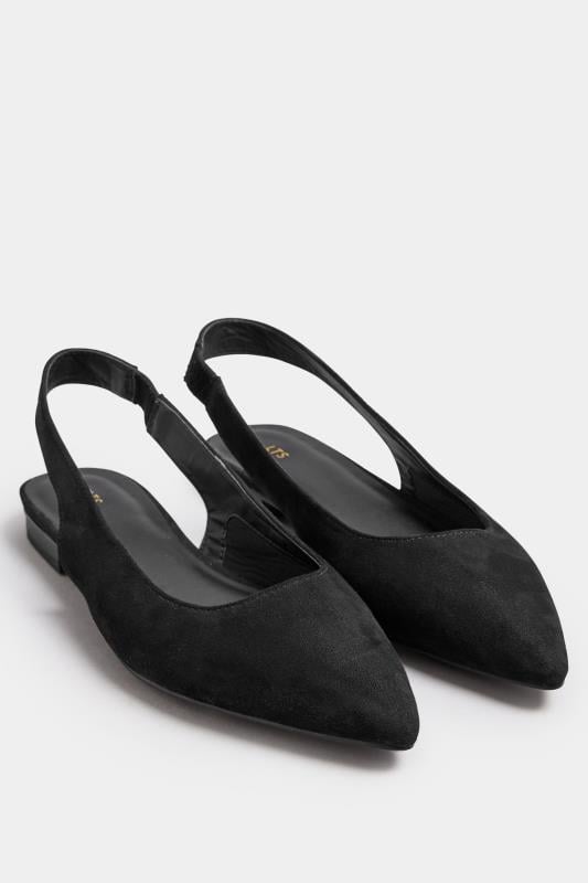 Evans LTS Black Slingback Point Pumps In Standard Fit