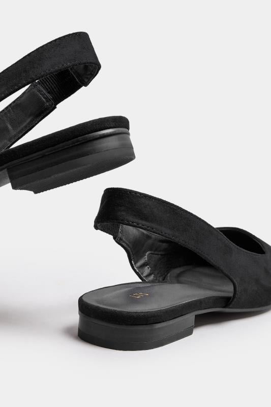 Evans LTS Black Slingback Point Pumps In Standard Fit