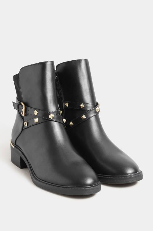 Evans LTS Black Studded Hardware Chelsea Boots In Standard Fit