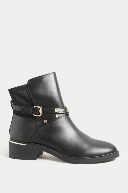 Evans LTS Black Studded Hardware Chelsea Boots In Standard Fit