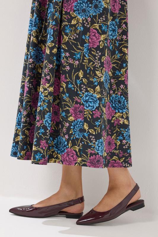 evans LTS Burgundy Red Patent Flat Shoes In Standard Fit