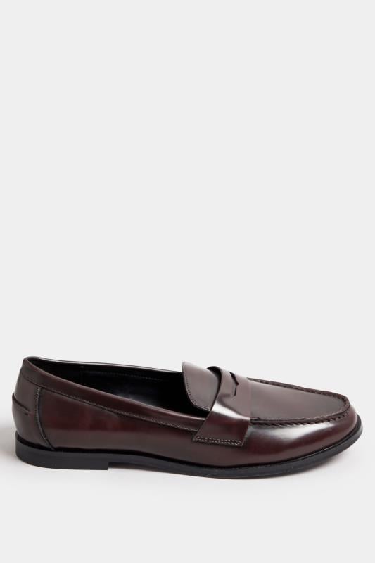 Evans LTS Burgundy Red Patent Loafers In Standard Fit