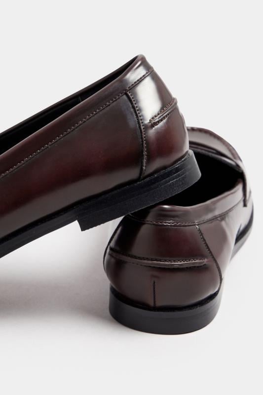 Evans LTS Burgundy Red Patent Loafers In Standard Fit