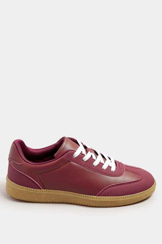 Evans LTS Burgundy Red Retro Gum Sole Trainer In Standard Fit