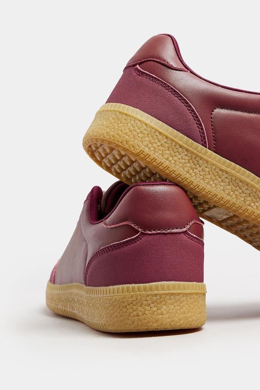 Evans LTS Burgundy Red Retro Gum Sole Trainer In Standard Fit