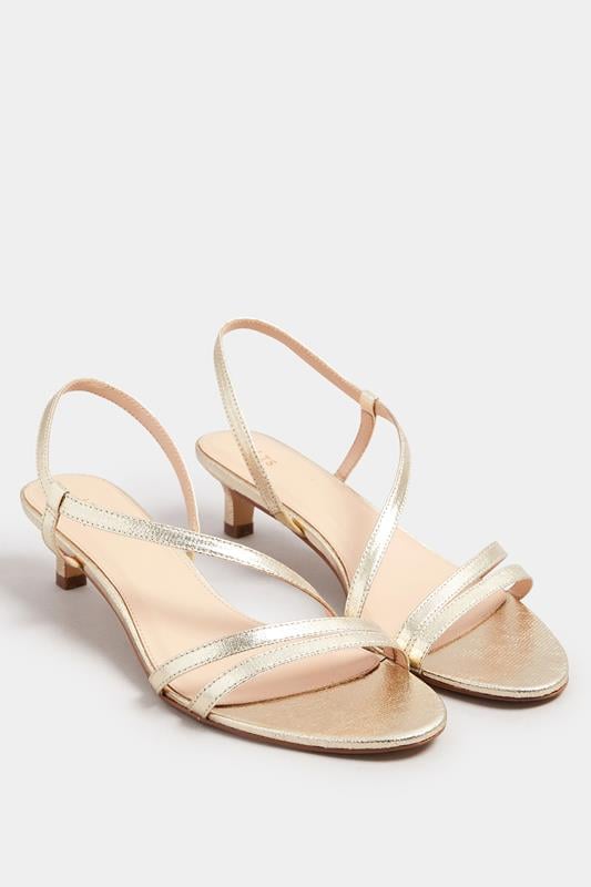 Evans LTS Gold Slingback Kitten Heel In Standard Fit