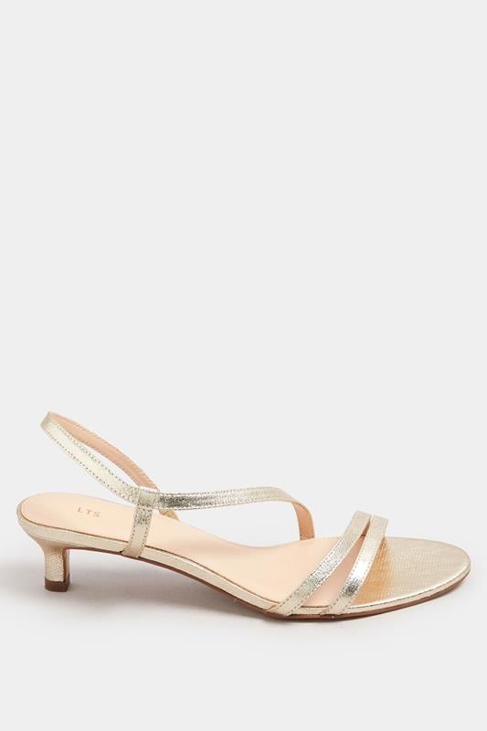 Evans LTS Gold Slingback Kitten Heel In Standard Fit