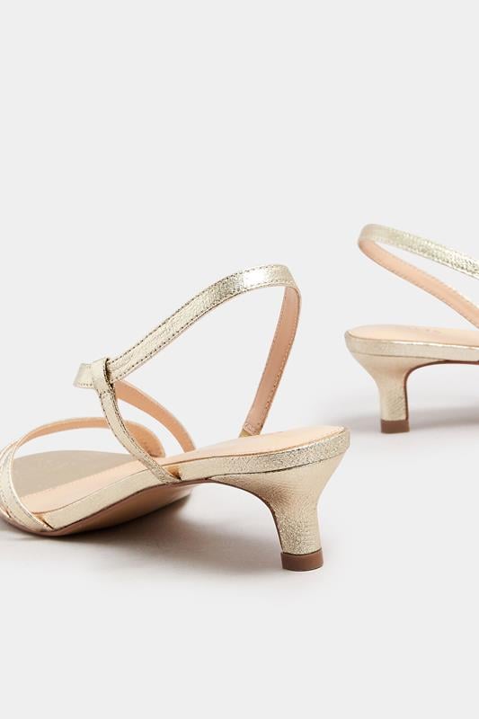 Evans LTS Gold Slingback Kitten Heel In Standard Fit