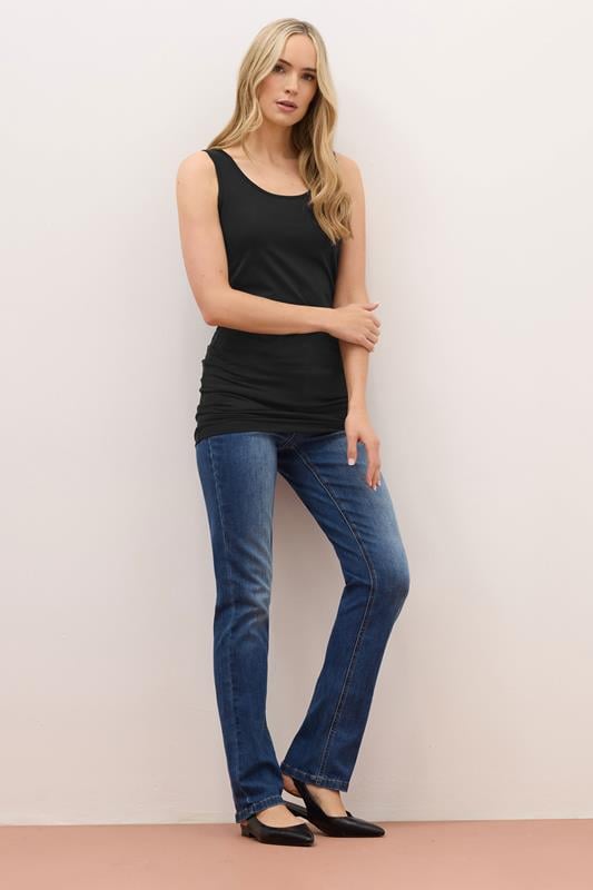 Evans LTS MADE FOR GOOD Tall Black Cotton Longline Vest Top