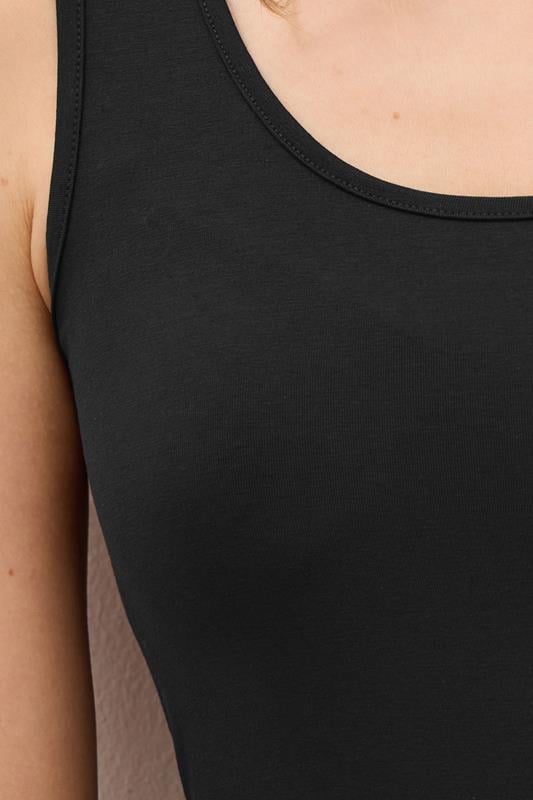 Evans LTS MADE FOR GOOD Tall Black Cotton Longline Vest Top