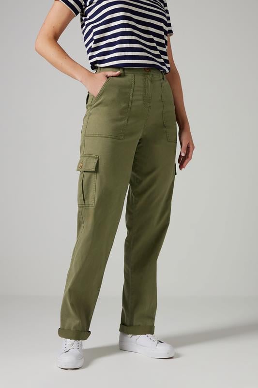 Evans LTS MADE FOR GOOD Tall Khaki Green Cargo Chino Jeans