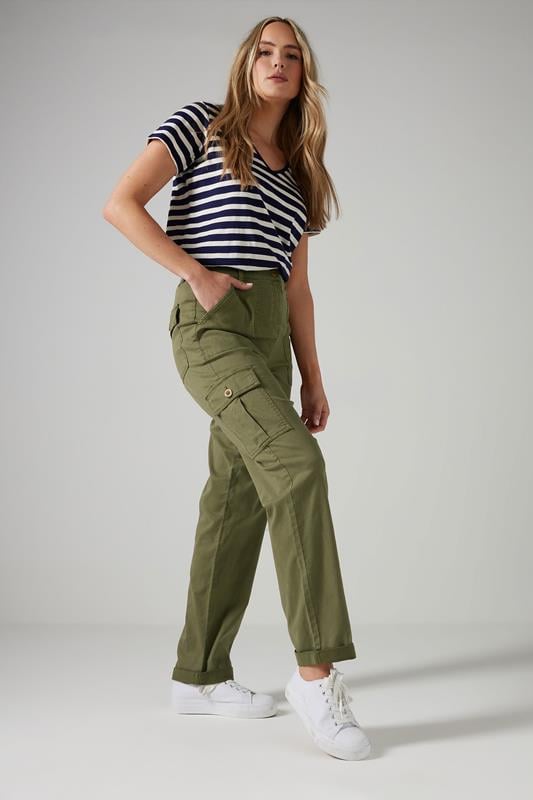 evans LTS MADE FOR GOOD Tall Khaki Green Cargo Chino Jeans