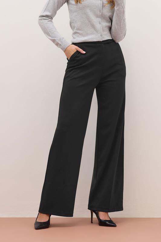Evans LTS PREMIUM Tall Black Tailored Wide Leg Trousers