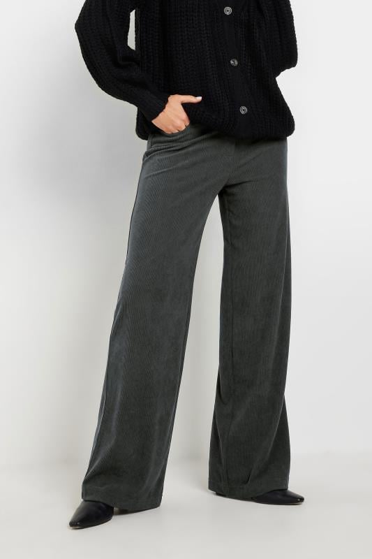 Evans LTS PREMIUM Tall Charcoal Grey Cord Wide Leg Jeans