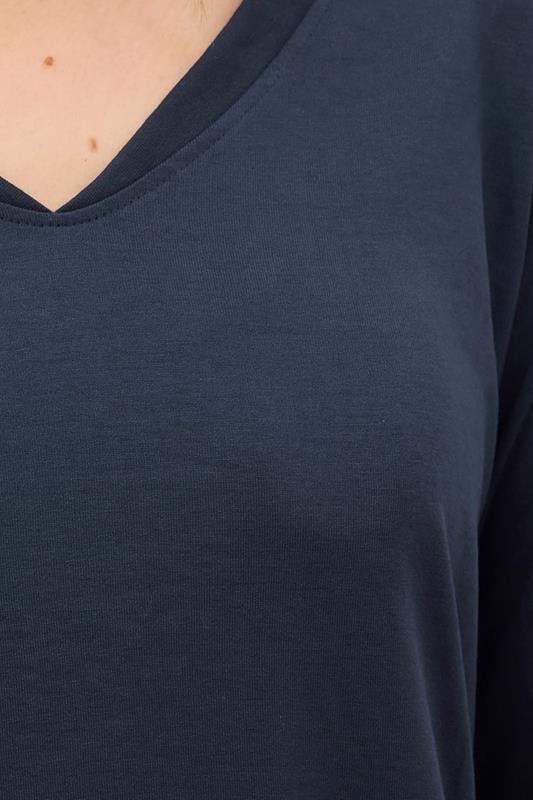 Evans LTS PREMIUM Tall Navy Blue Long Sleeve V-Neck Top