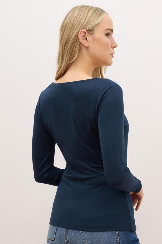 Evans LTS PREMIUM Tall Navy Blue Long Sleeve Wrap Top