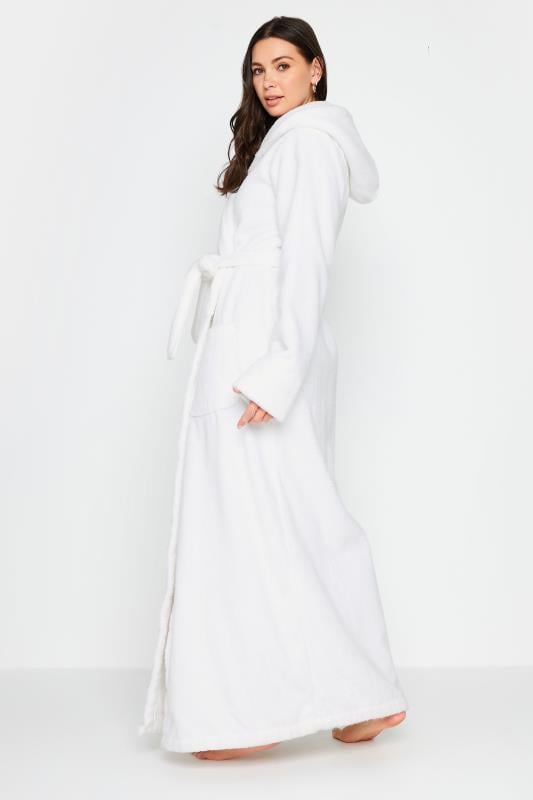 Evans LTS PREMIUM Tall White Cotton Towelling Maxi Robe
