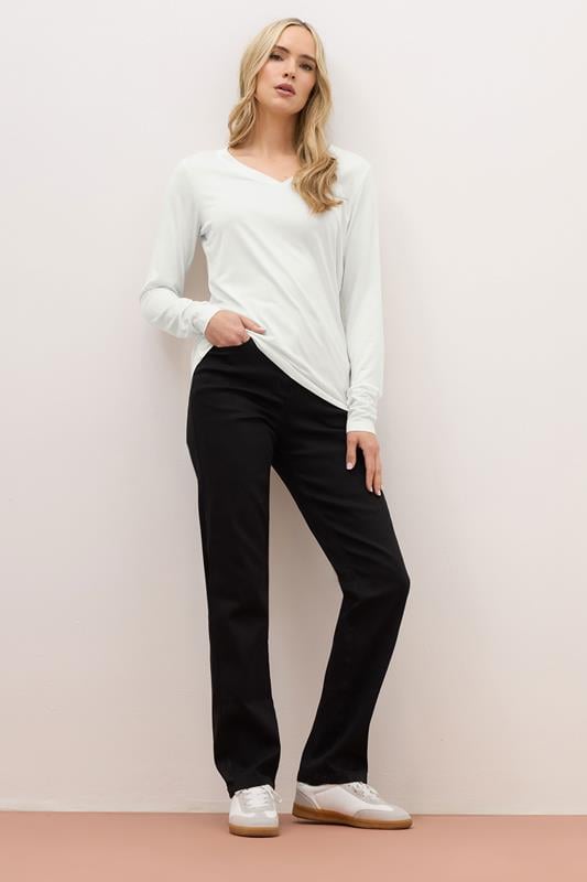 Evans LTS PREMIUM Tall White Long Sleeve V-Neck Top