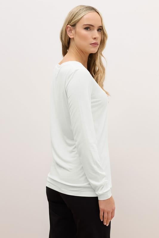 Evans LTS PREMIUM Tall White Long Sleeve V-Neck Top