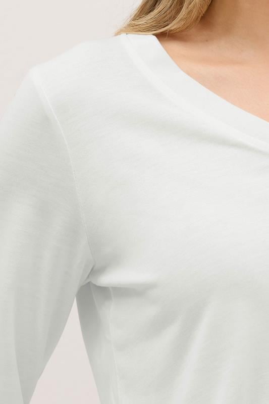Evans LTS PREMIUM Tall White Long Sleeve V-Neck Top