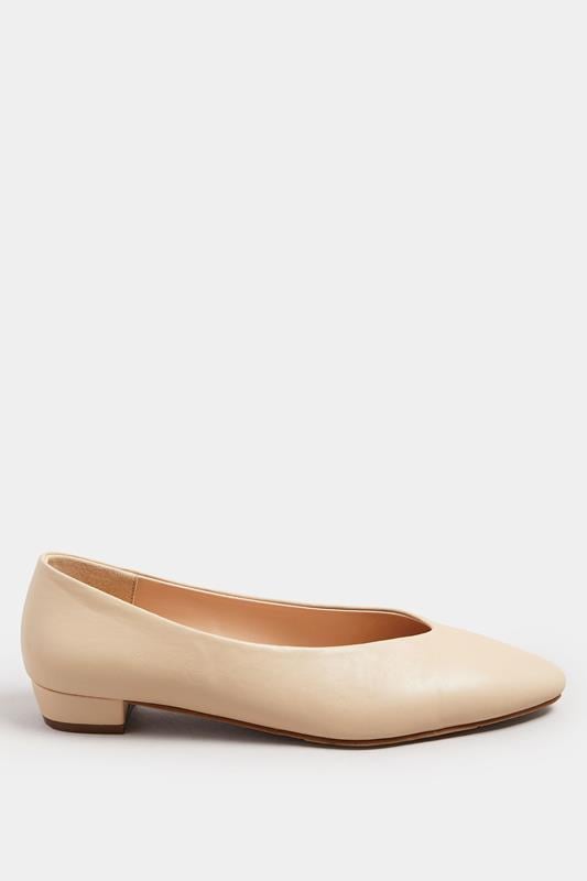 Evans LTS Stone Brown Pointed Court Block Heel In Standard Fit