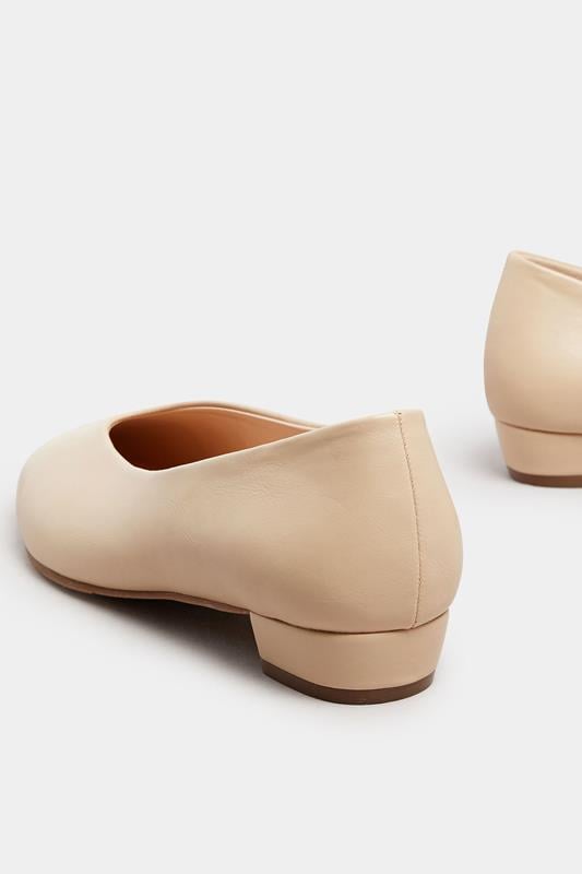 Evans LTS Stone Brown Pointed Court Block Heel In Standard Fit
