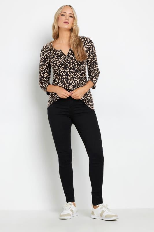 Evans LTS Tall 2 PACK Beige Brown & Dark Pink Henley Tops