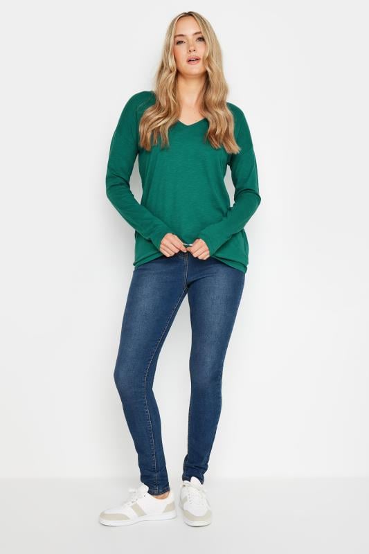 Evans LTS Tall 2 PACK Black & Green Stripe Long Sleeve T-shirt Tops