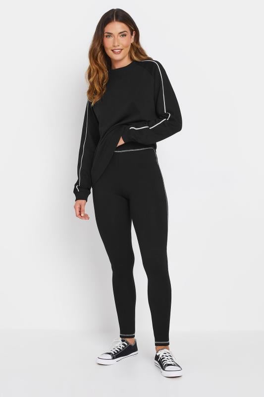Evans LTS Tall 2 PACK Black & Grey Contrast Stitch Leggings