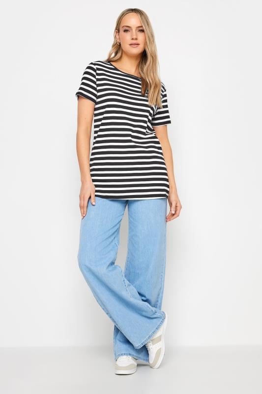 Evans LTS Tall 2 PACK Black & White Stripe Short Sleeve T-Shirts