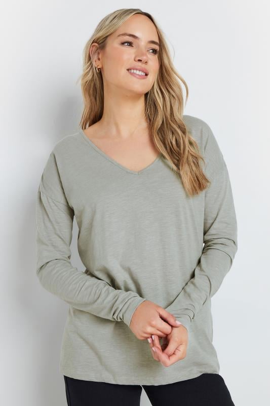 Evans LTS Tall 2 PACK Grey & Brown Long Sleeve T-Shirts