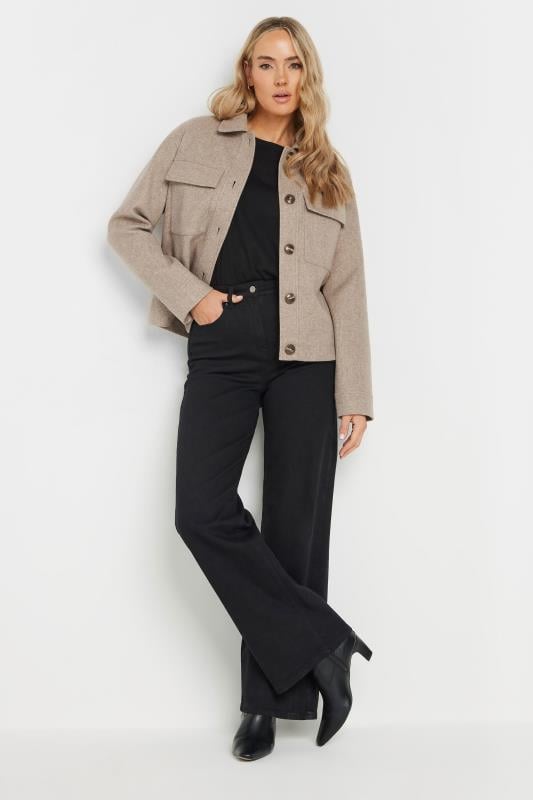 Evans LTS Tall Beige Brown Soft Touch Pocket Jacket