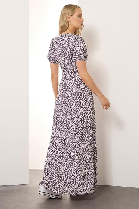 Evans LTS Tall Berry Red Ditsy Floral Print Wrap Maxi Dress