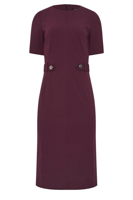 evans LTS Tall Berry Red Tailored Button Midi Dress