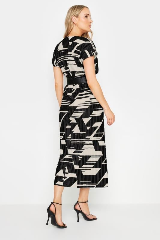 Evans LTS Tall Black Abstract Print Pleat Midi Dress